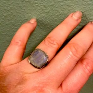 Size 8 Sterling silver moonstone ring